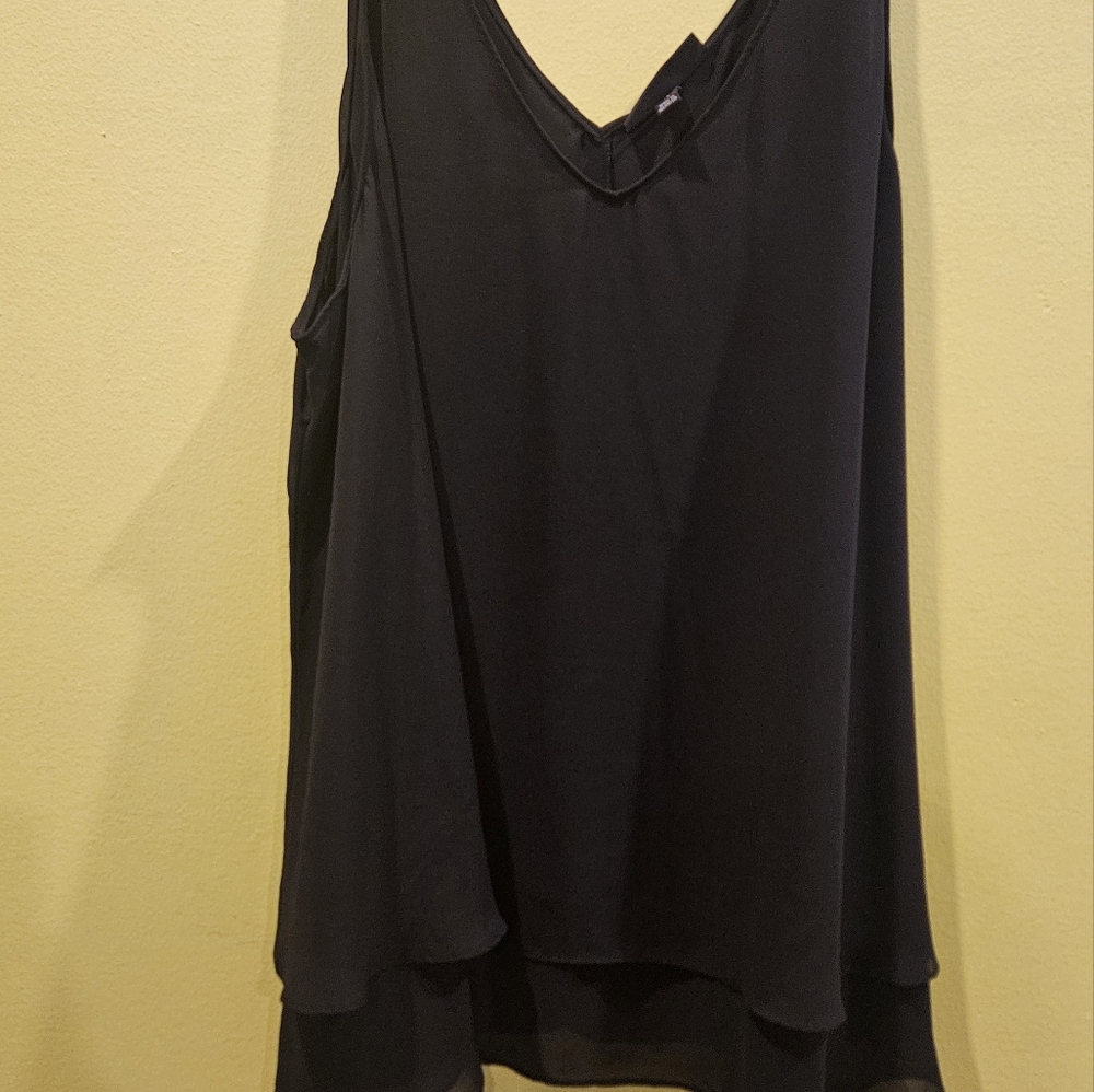 Lane Bryant Black Sleeveless Layered Tank Top - Size 18